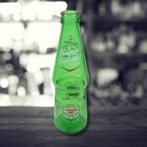 Canada Dry 1950's Green Glass Ginger Ale Bottle